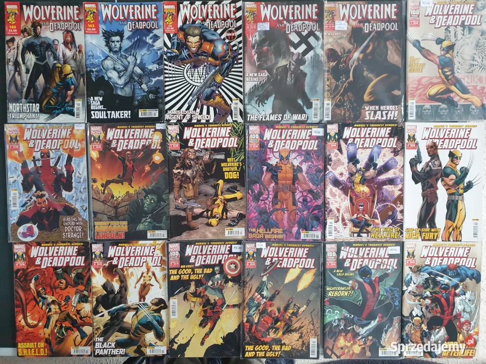 Wolverine Deadpool zestaw 86 komiksów Marvel USA Superbohaterowie Komiksy pomorskie Gdynia