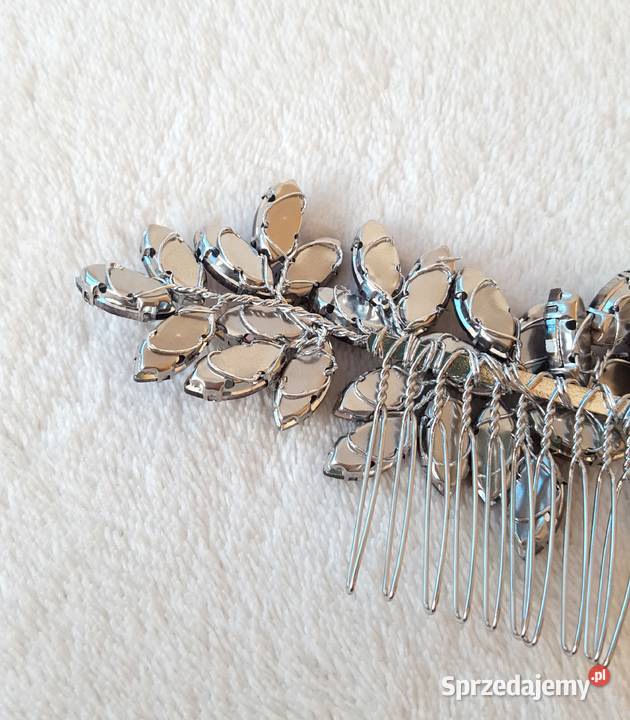 Grzebyk ozdoba do włosów fioletowe kamienie ślub Szczecin