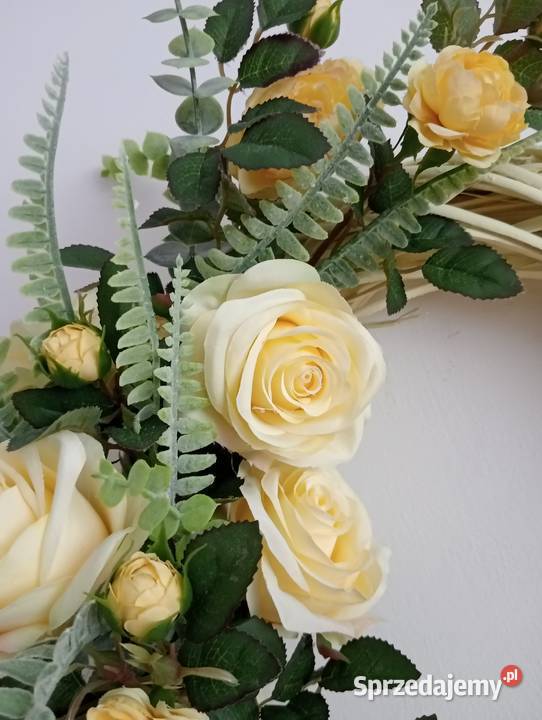 Wianek na drzwi wianek wiklinowy sztuczne kwiaty Radom