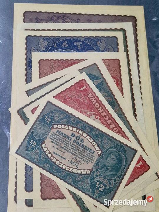 Komplet 9 sztuk Marki Polskie 19191920 UNC śląskie Sosnowiec