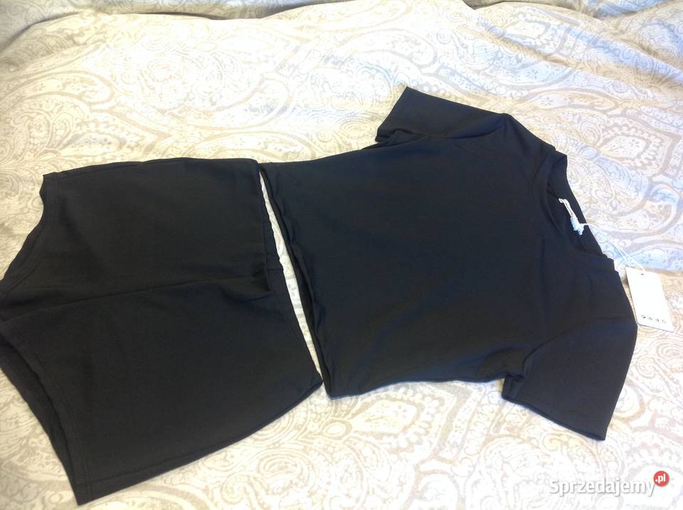 Komplet Czarny Damski LOVERY S Top Szorty NOWY Nowa Sól