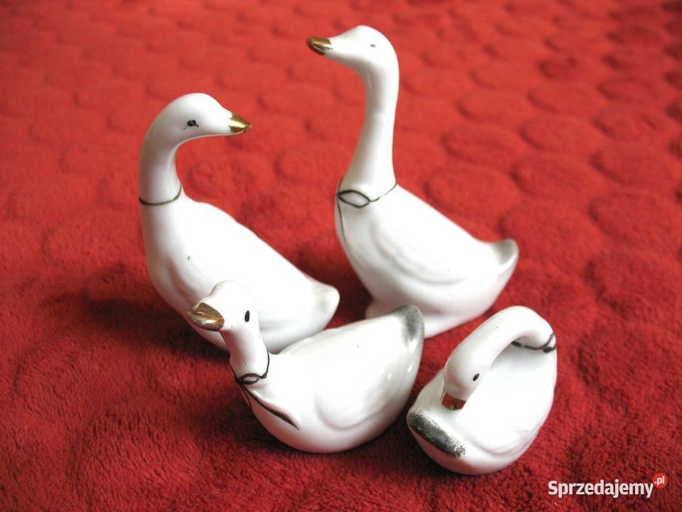 Gęsi małe figurki porcelana Siedlce