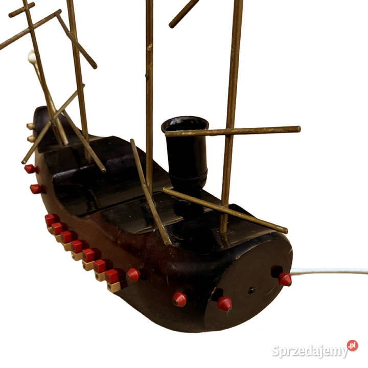 Drewniana lampka nocna stołowa w kształcie Warszawa