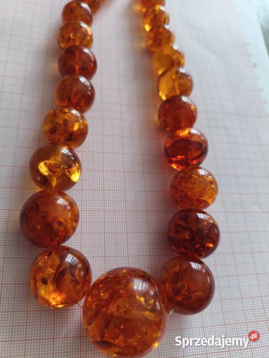 Naszyjnik Bursztyn Vintage kule podlaskie