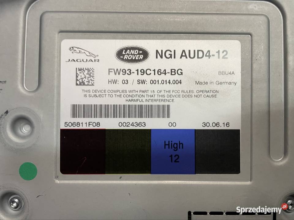 FW9319C164BG wzmacniacz Jaguar fpace x761 xf