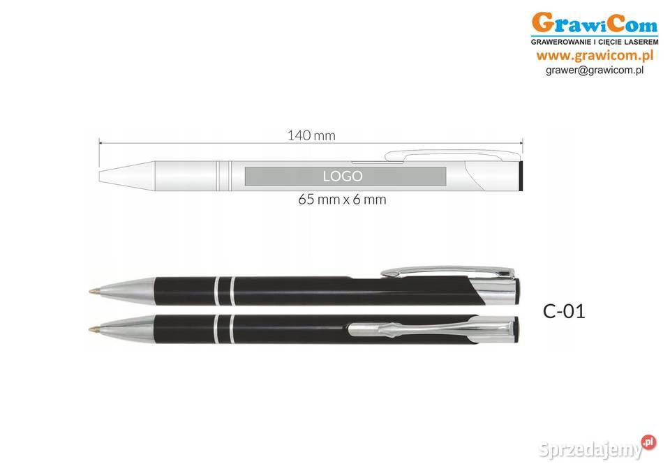 długopisy metalowe cosmo z grawerem 100 czarny Biuro podkarpackie Leżajsk
