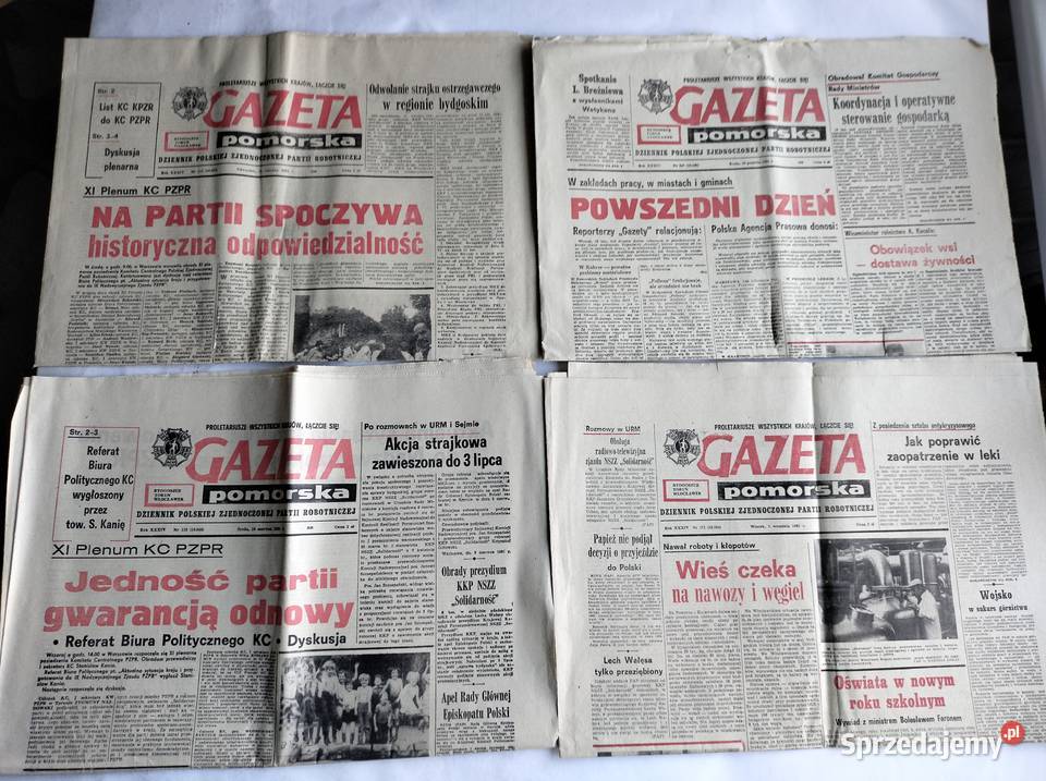 Gazeta Pomorska z 1979r i z 1981r dziennik PZPR pomorskie Gdynia