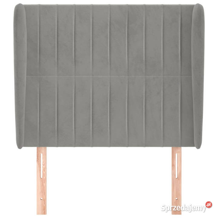 Zagłówek uszak jasnoszary 103x23x118128 aksamit Warszawa