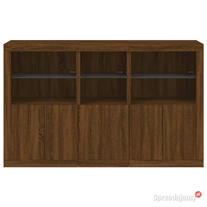 Szafka z oświetleniem LED brązowy dąb 162x37x100