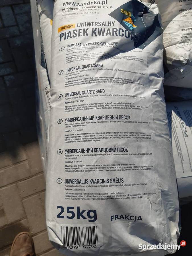 Piasek kwarcowy suszony w workach 25 frakcji 01 Pozostałe Łęczna