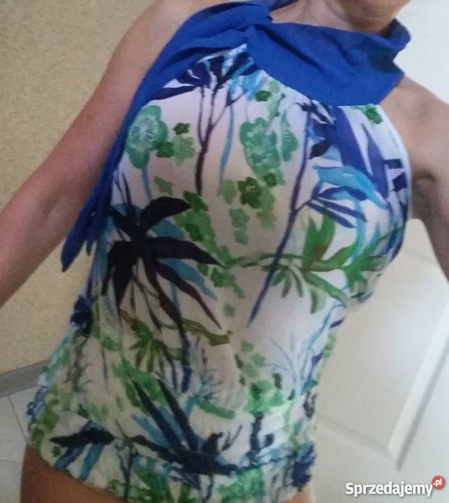bluzka zwiewna letnia hawajska palmy lekka Kielce