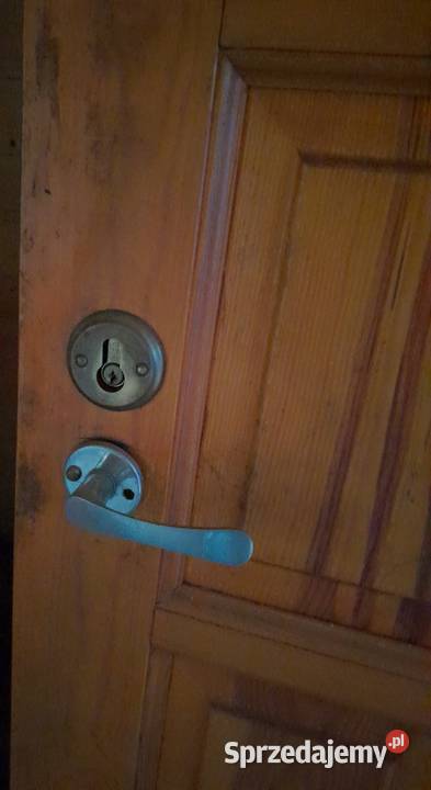 Drzwi modrzewiowe solidne z futryną śląskie Żywiec sprzedam