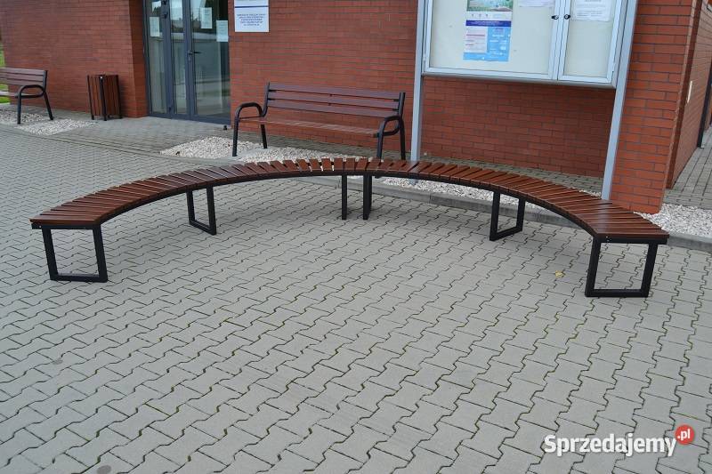 Ławka stalowa miejska półokrągła loft bez wielkopolskie Radawnica