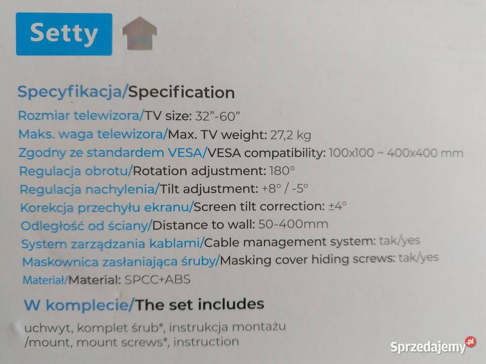 NAJTANIEJ Uchwyt Ścienny Na TV Telewizor Zabrze sprzedam