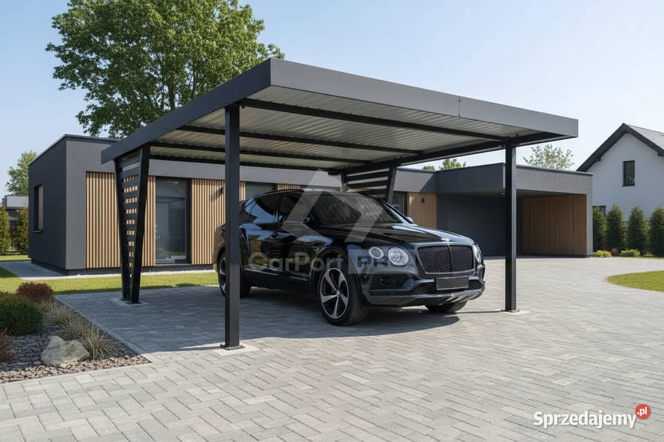 Carport V PREMIUM 5x55m Wypełnienie panelami wielkopolskie Kalisz