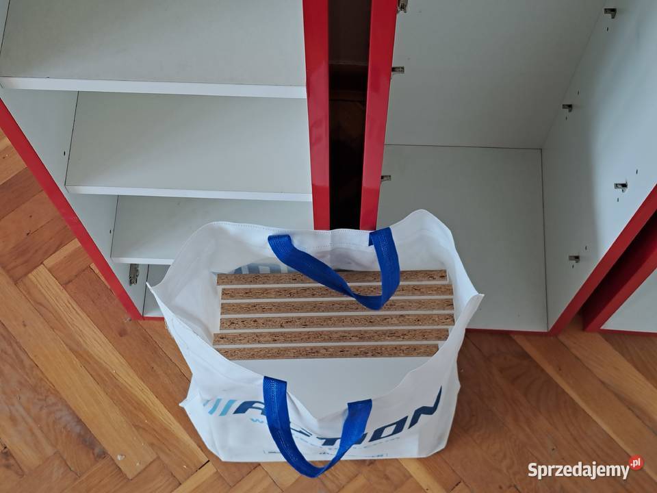 Szafka wisząca lakierowana czerwona Pruszków