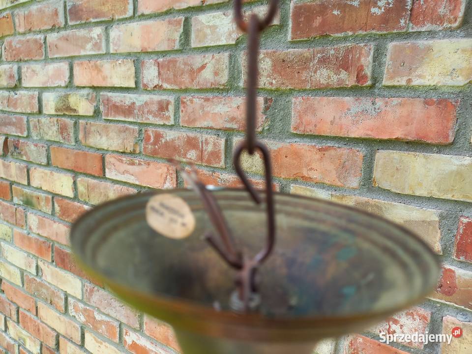 Żyrandol drewniany holenderski Szklany klosz Gawroniec