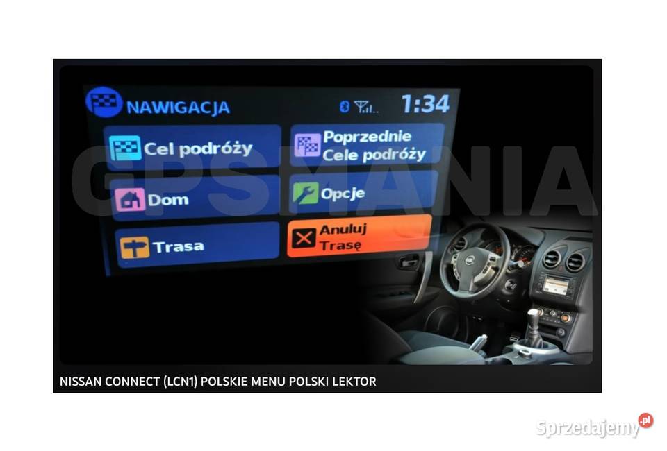Polskie Menu Nissan Connect LCN1 Polski Język łódzkie Aleksandrów Łódzki