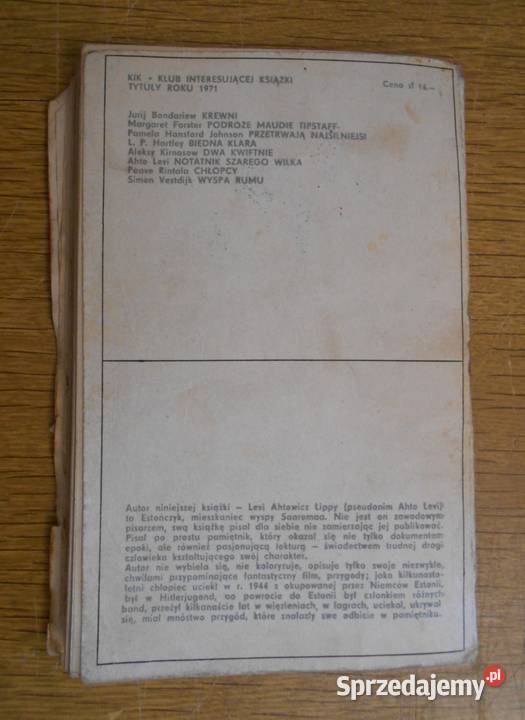 Ahto Levi Notatnik szarego wilka przygodowe