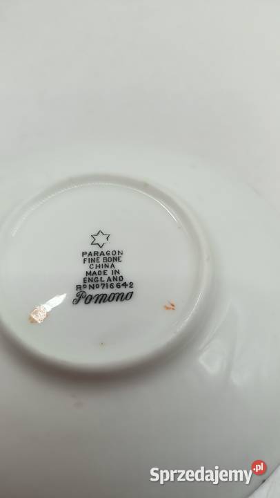 Filiżanka ze spodkiem mała owocowe zdobienie Zamość