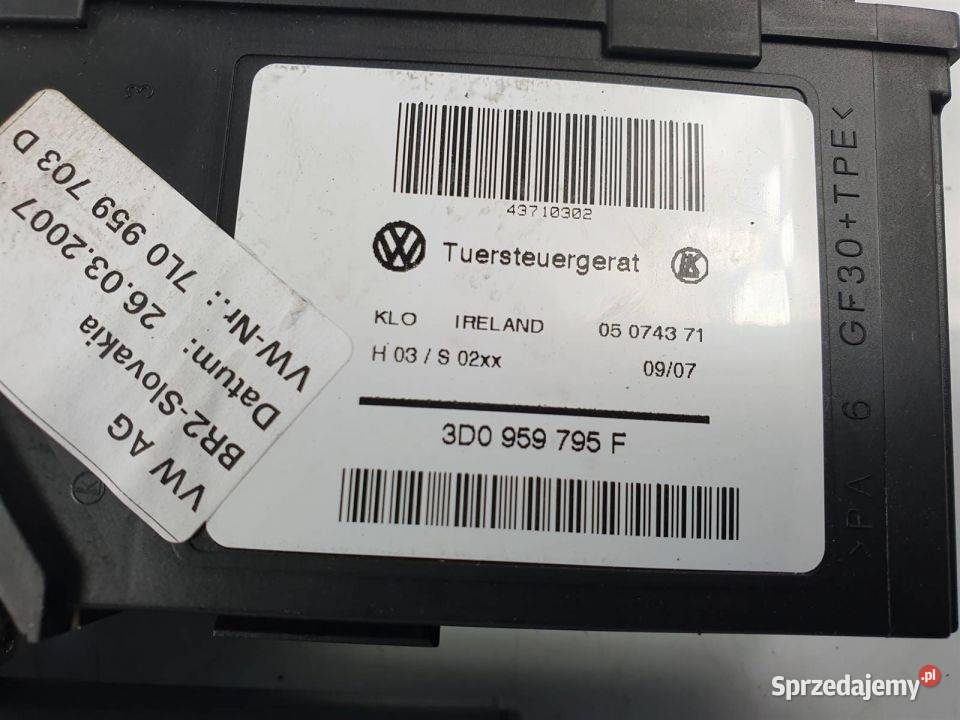 SILNICZEK SZYBY LP VOLKSWAGEN TOUAREG 3D0959795F Lipno