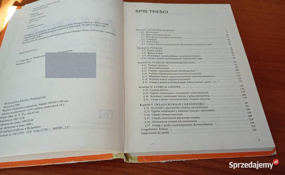 Algebra klasy 1 liceum ogólnokształcącego Gdańsk