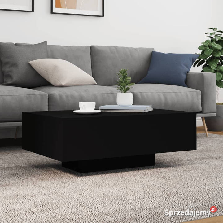 Stolik kawowy z oświetleniem LED czarny 85x55x31 Stoły Warszawa