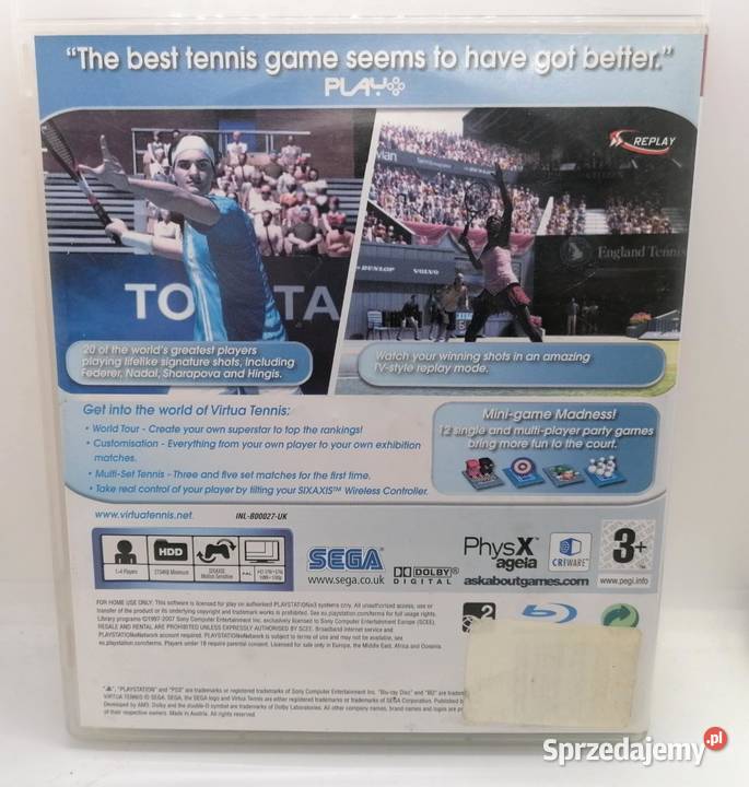 Gra Virtua Tennis 3 3 warmińsko-mazurskie Elbląg