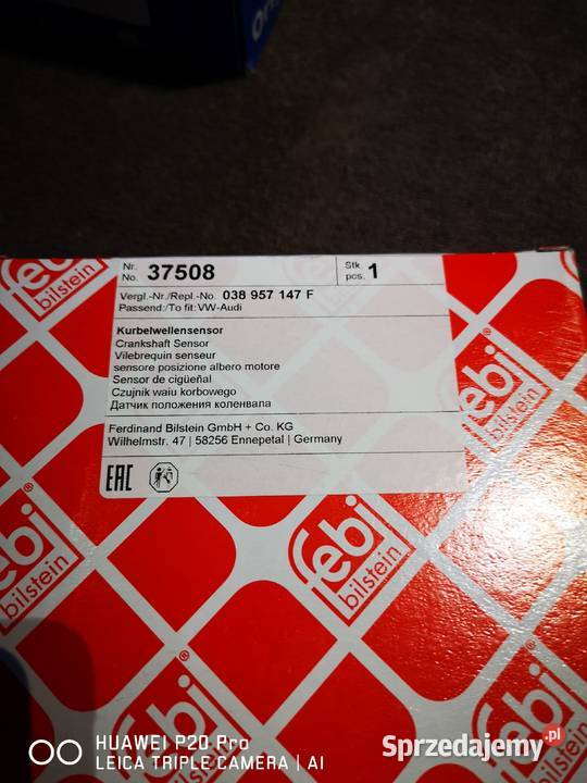 Czujnik położenia wału korbowego FEBI 37508 Audi Jaworzno