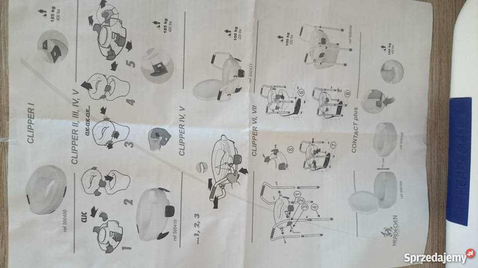 CLIPPER IV nakładka podwyższająca z uchwytami Sprzęt medyczny Kielce