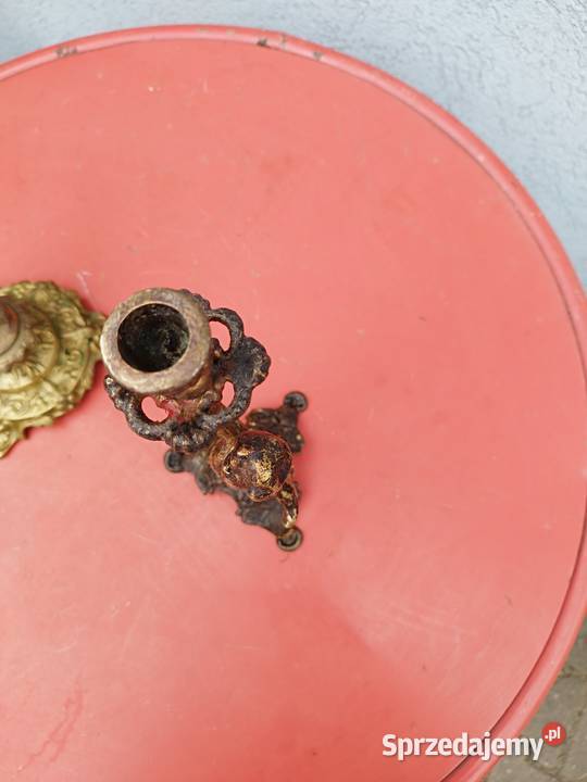 Świecznik cherubinek mosiądz PRL Słubice