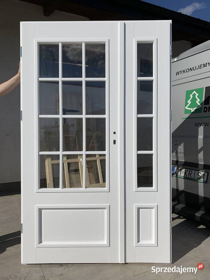 DRZWI sosna BIAŁE francuskie szpros 128cm Grzybno