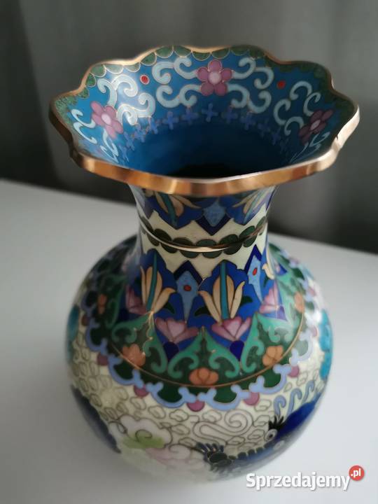 Chiński wazon cloisonn ze smokiem koniec XIX Rękodzieło Rzeszów sprzedam