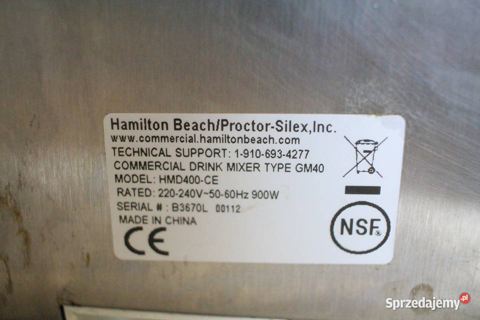 Mikser potrójny Hamilton Beach HMD400CE Pszczyna sprzedam