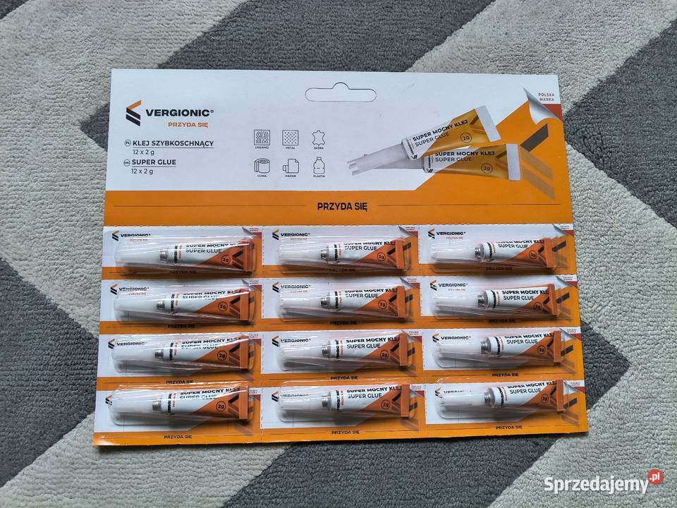 Zestaw 12 sztuk klejów szybkoschnących Vergionic
