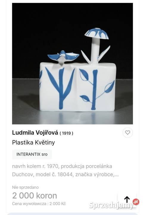 Rzeźba retro kwiaty Royal Dux Atelier sygnowana