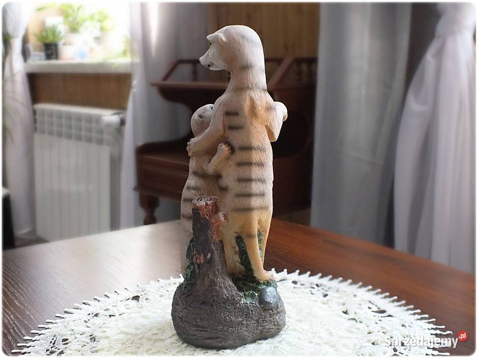 Rzeźba stojąca Surykatka i jej dziecko Ozdoba Żary