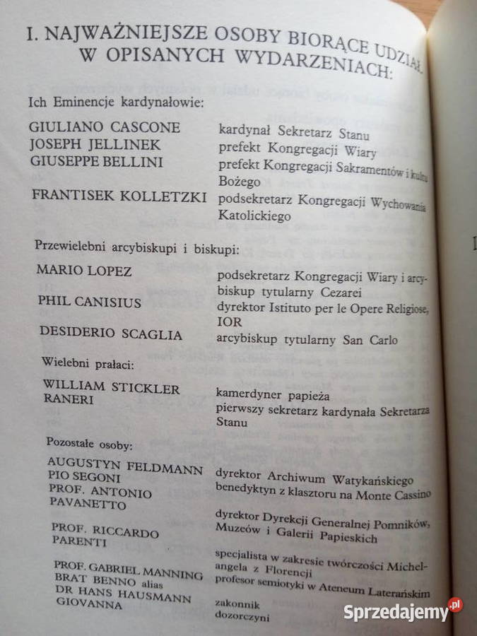 Spisek sykstyński 1992 Philip Vandenberg ISBN 8390031256 śląskie Dąbrowa Górnicza