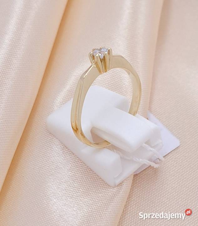 Pierścionek r13 Złoty pr585 classic z jednym