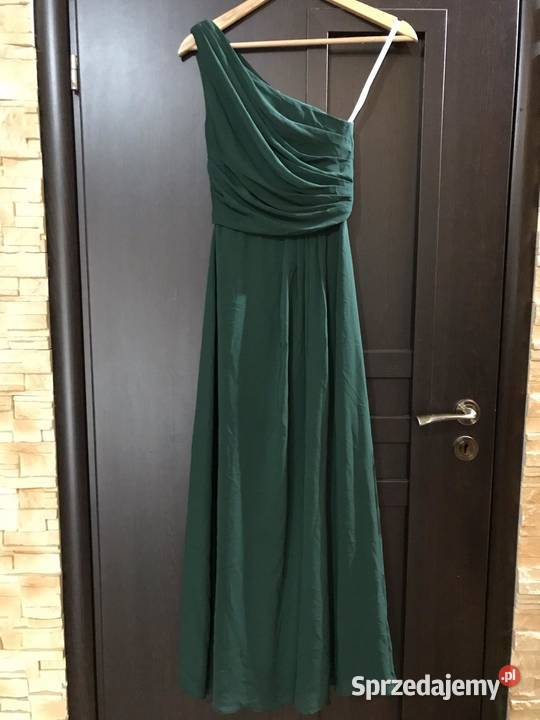 Sukienka butelkowa zieleń na jedno ramię zielony Hajnówka