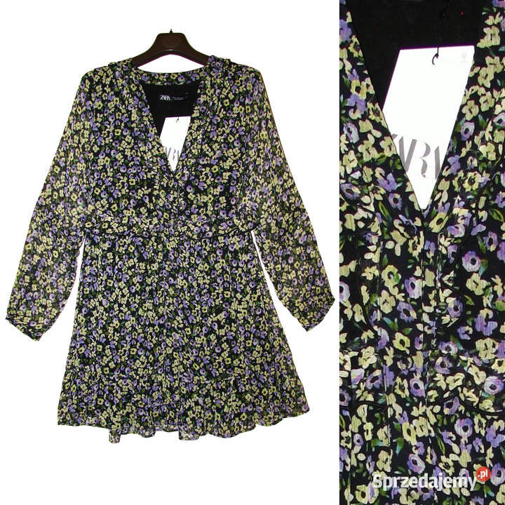 Zara zwiewna sukienka z nadrukiem w kwiaty blog Inny materiał Warszawa sprzedam