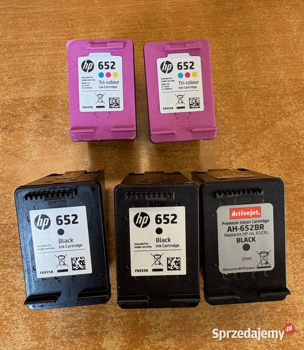Puste tonery HP 652 kolor i czarny x 2 Bytom