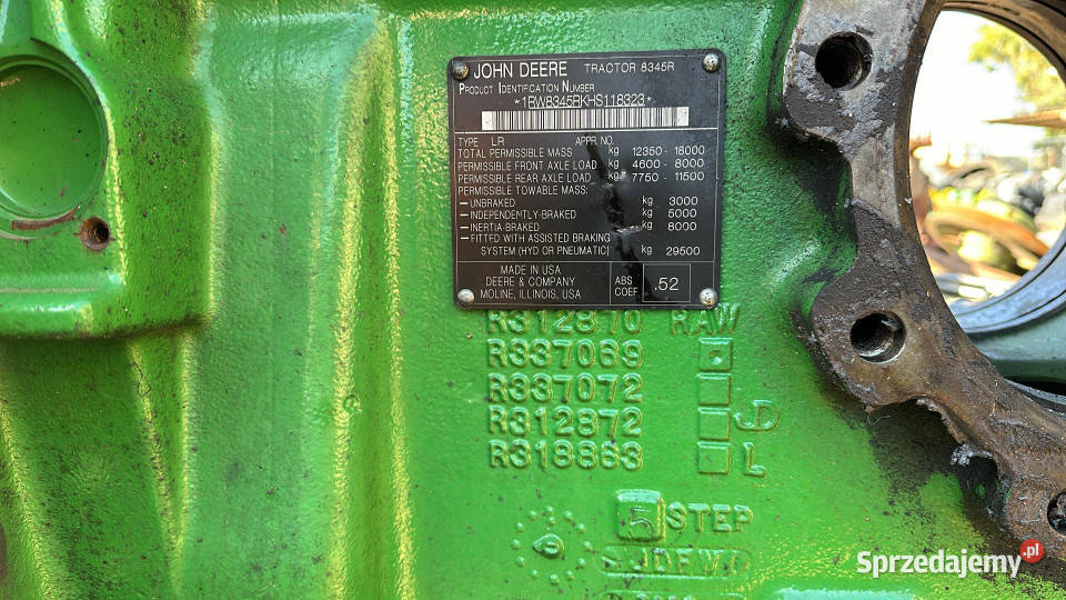 John deere 8345r miska olejowa obudowa mostu Jastrzębniki