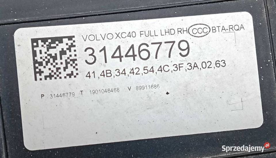 Volvo XC40 Full Led reflektor lampa prawy przód Przeźmierowo