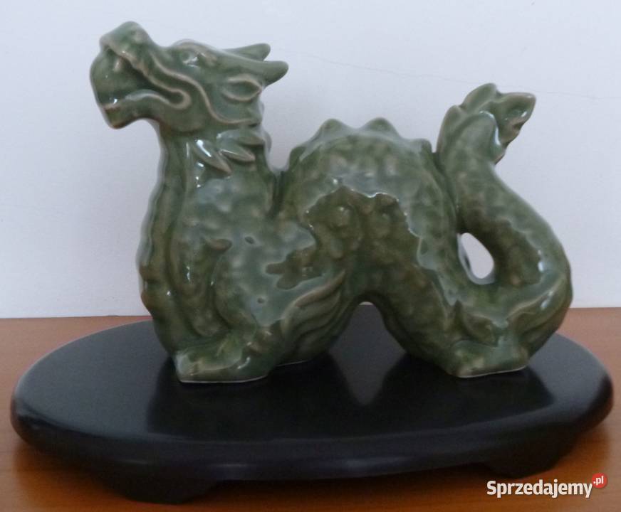 Ceramiczny smok na podstawce Warszawa