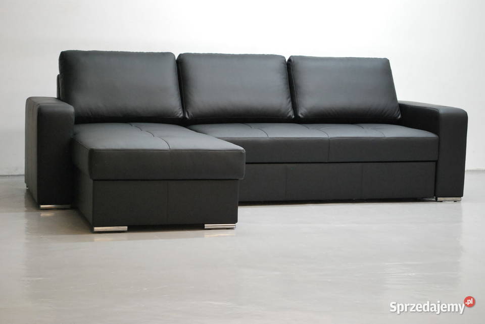 czarny SKÓRA NATURALNA NAROŻNIK Z FSPANIA6605 skóra Łóżka, wersalki i sofy wielkopolskie