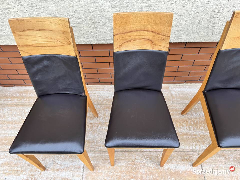 Krzesła drewniane nowoczesne stylowe skóra Krzesła Sulbiny