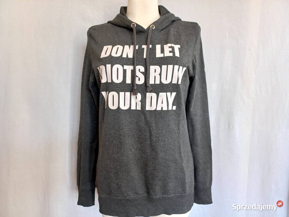 Bluza szara Kaptur napis MOTTO r SM Unisex stan