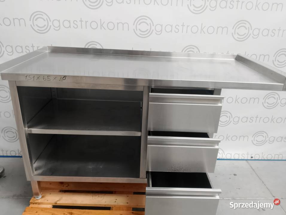 Stół z blokiem 3 szuflad i 2 półkami 151x65x85 Wrocław sprzedam