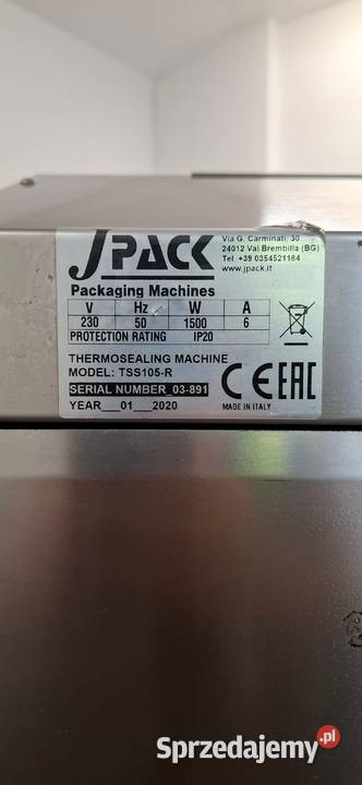 Półautomatyczna Zgrzewarka J PACK TSS105R mazowieckie Piaseczno